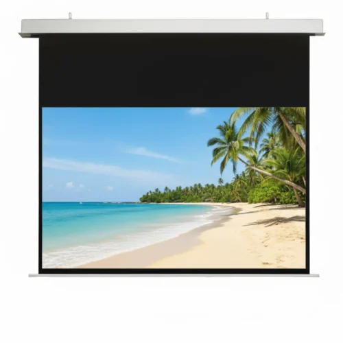 מסך הקרנה חשמלי שקוע תקרה בגודל 135 אינץ Jeason Screen Blue-Diamond