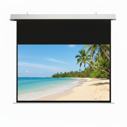 מסך הקרנה חשמלי שקוע תקרה בגודל 135 אינץ Jeason Screen Blue-Diamond
