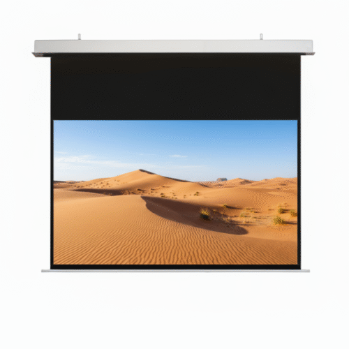 מסך הקרנה חשמלי שקוע תקרה בגודל 150 אינץ Jeason Screen Blue-Diamond