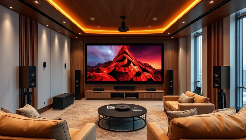 תמונת אווירה של קולנוע ביתית