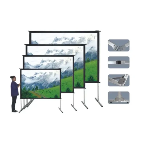 מסך נייד מתקפל להקרנה קדמית או אחורית בגודל 305X229 ס"מ